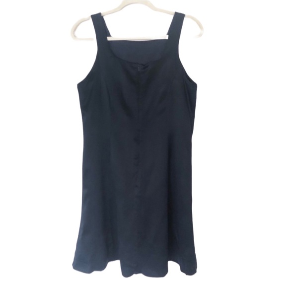 Y2K Trio New York Size 8 100% Silk Midnight Blue Dress - Picture 2 of 4